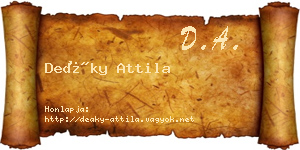 Deáky Attila névjegykártya