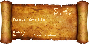 Deáky Attila névjegykártya