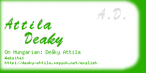 attila deaky business card